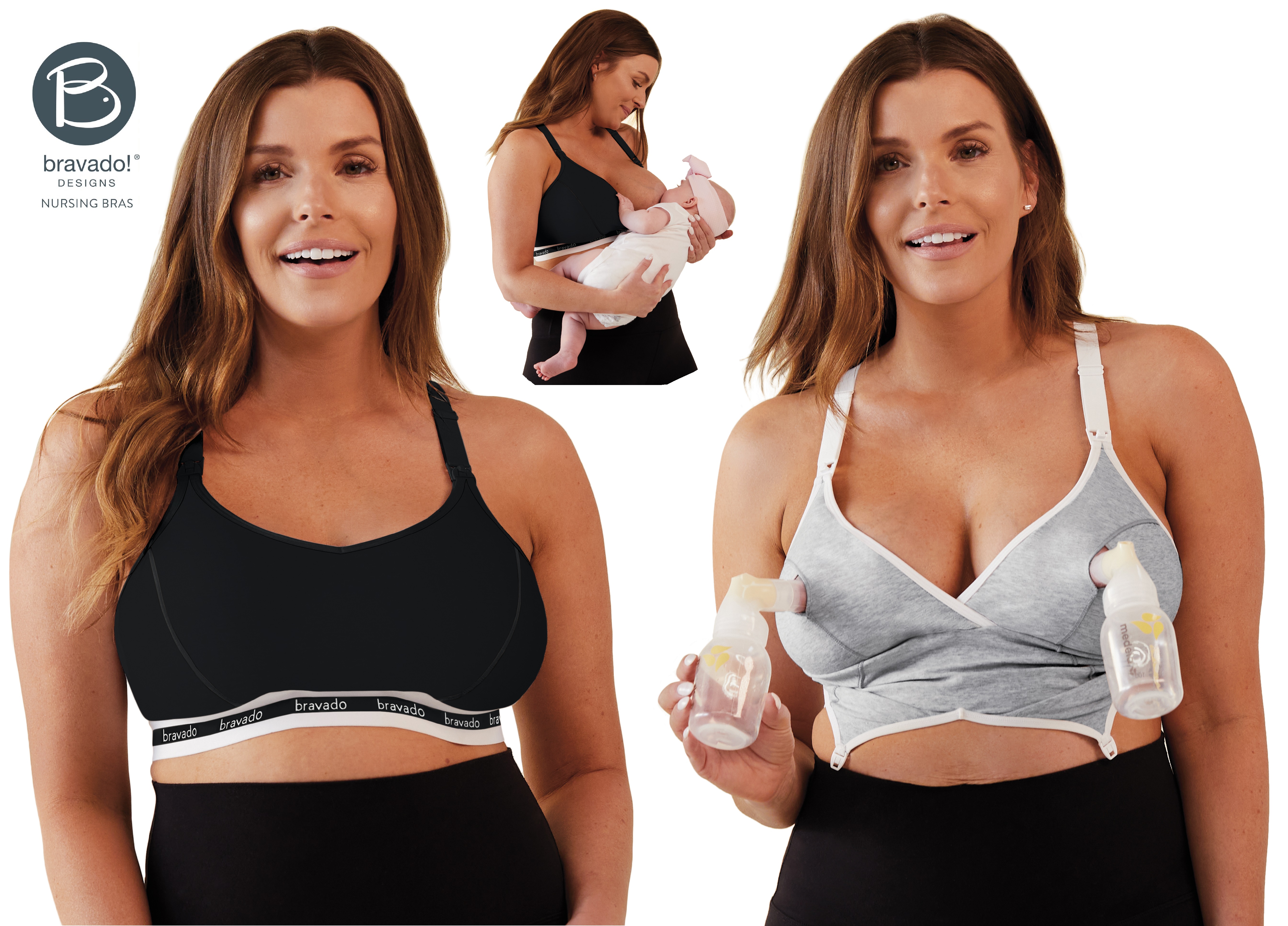 Bravado Designs Women's Original Sleep Nursing Bra, Regular Full Cups  Maternity Bra for Breastfeeding, White, Medium