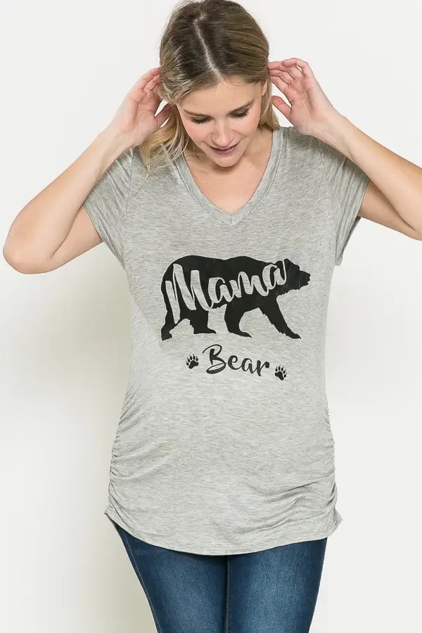 Mama Bear Maternity V-Neck T-Shirt