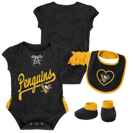 NHL Pittsburgh Penguins Infant Girls' 3pk Bodysuit - 12M
