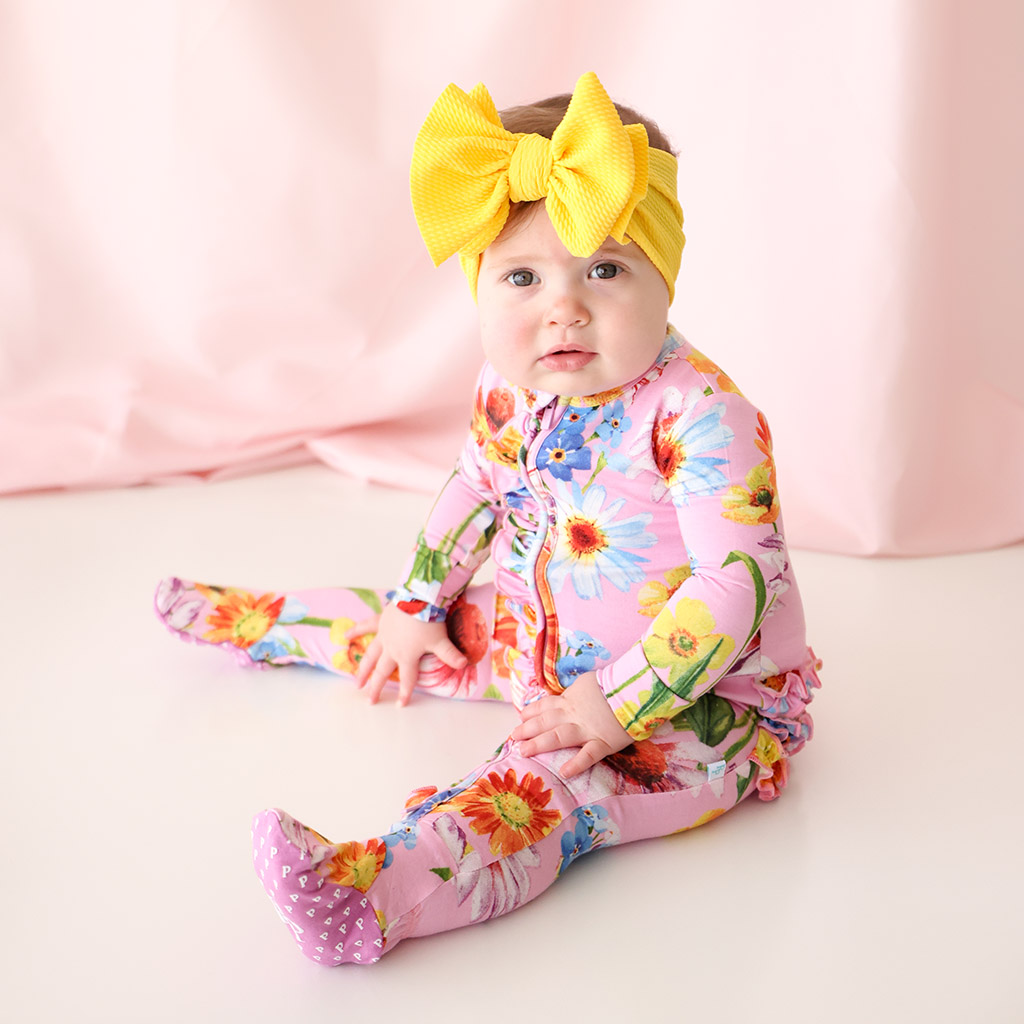 Posh Peanut Andina Ruffle Zipper Footie - Soft and Stylish Footwear for  Your Little One