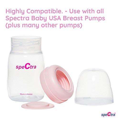 Spectra - Wide Neck Baby Bottles - Compatible with Spectra Breast Milk Pump  Flanges (Pack of 2)