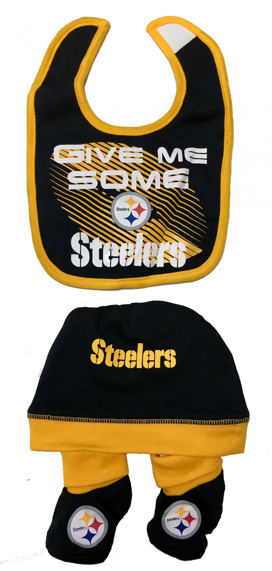 Steelers Football Bib, Cap & Booty Set