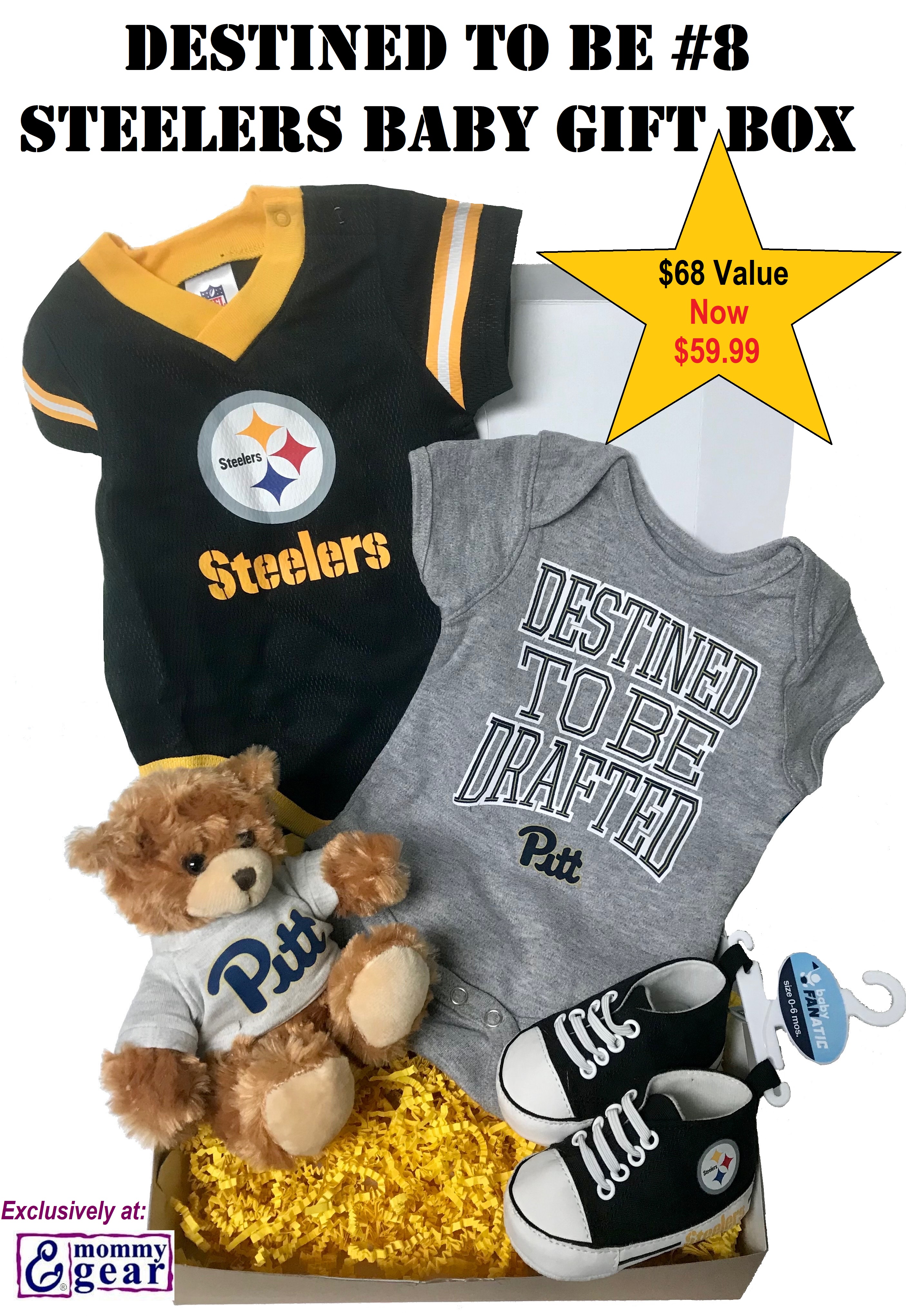 Destined to be #8 -- Steelers & Pitt Baby Gift Box