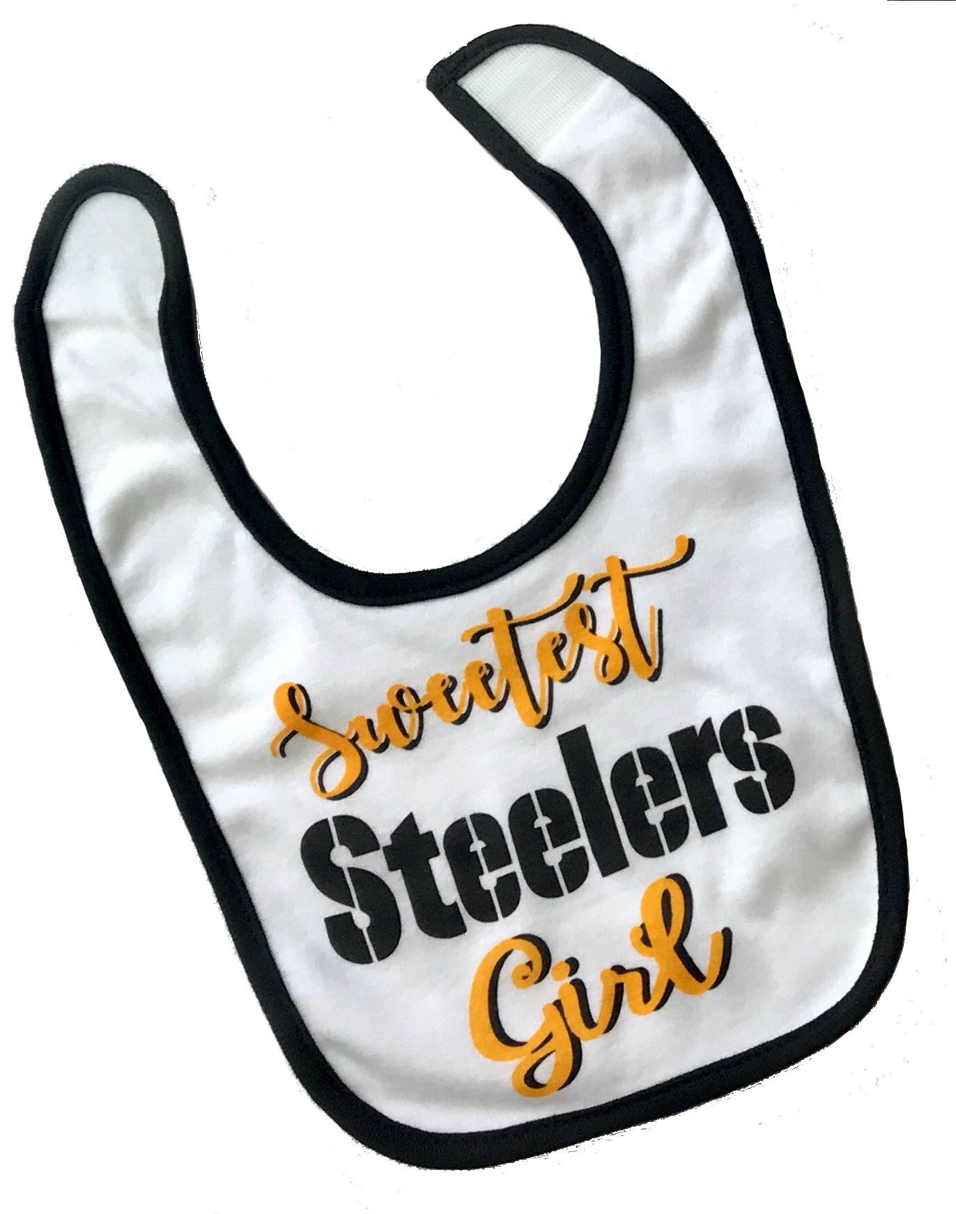 NFL Pittsburgh Steelers Baby Girls Bodysuit, Bib and Cap Outfit Set