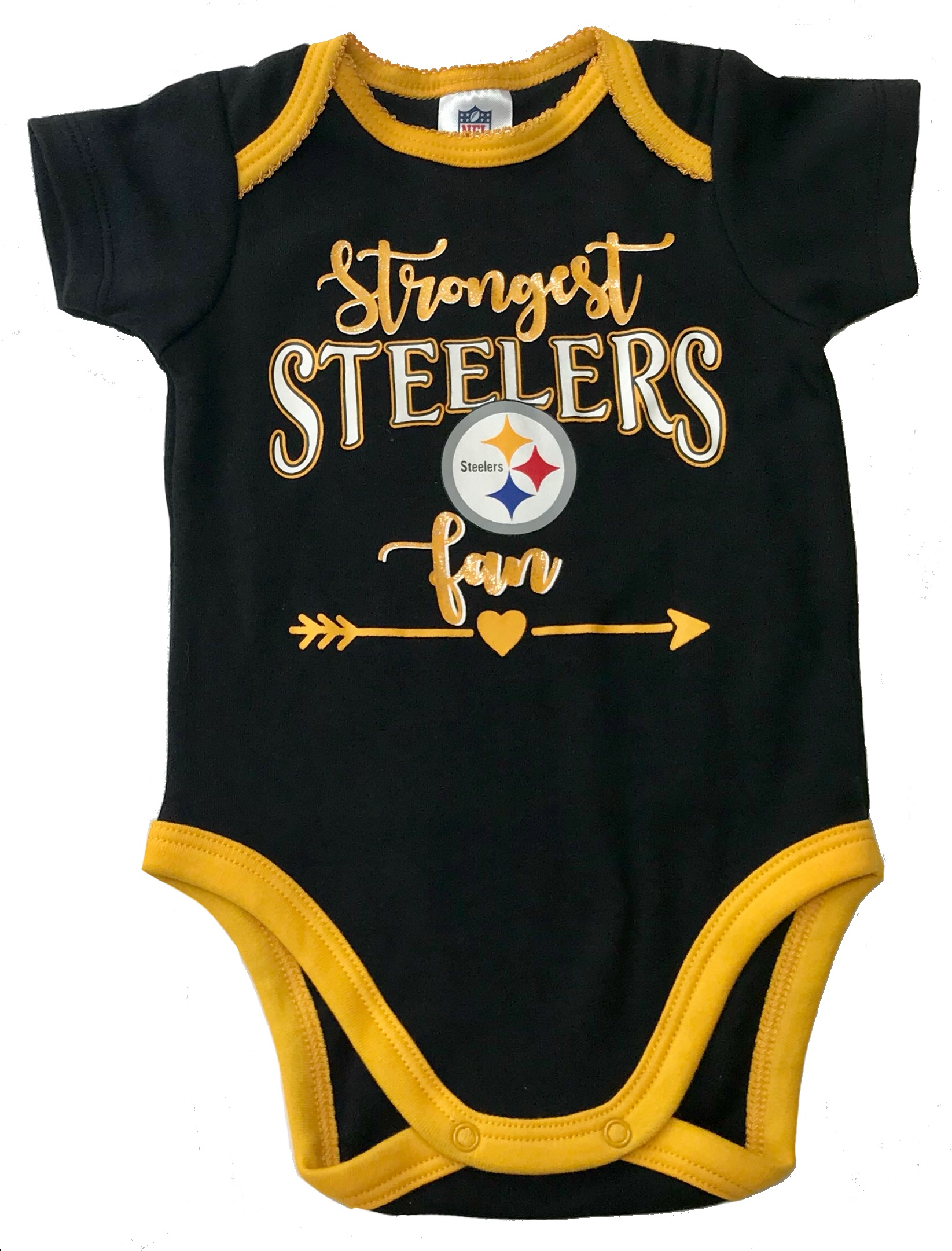 Pittsburgh Steelers Girls Infant Heart to Heart Jersey Tri-Blend